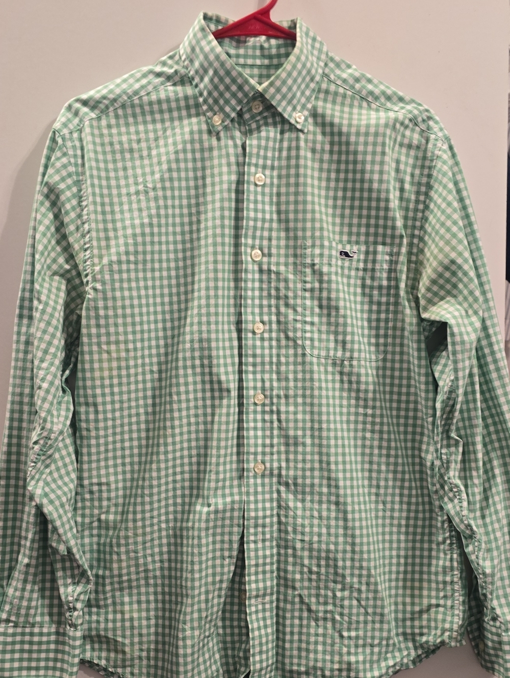 Vineyard Vines Men's Mint Green Gingham Button-Down Shirt
